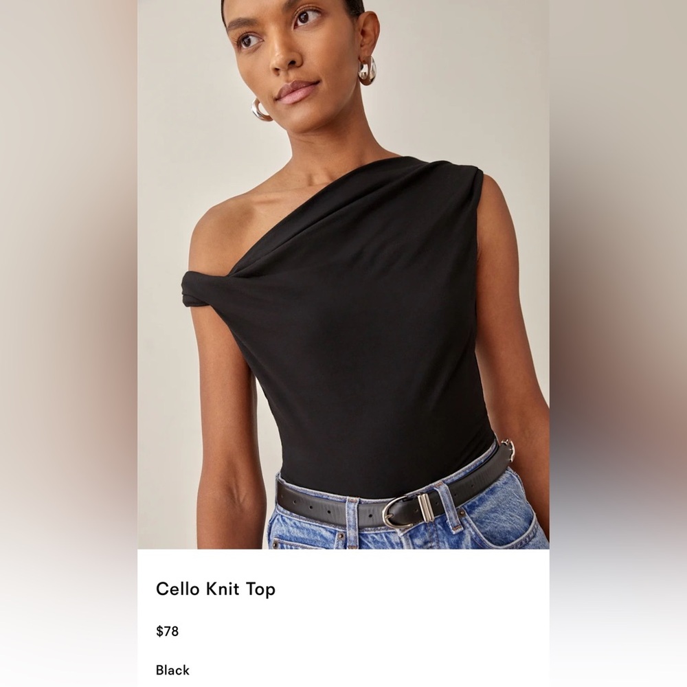 Reformation Black Cello Knit Top